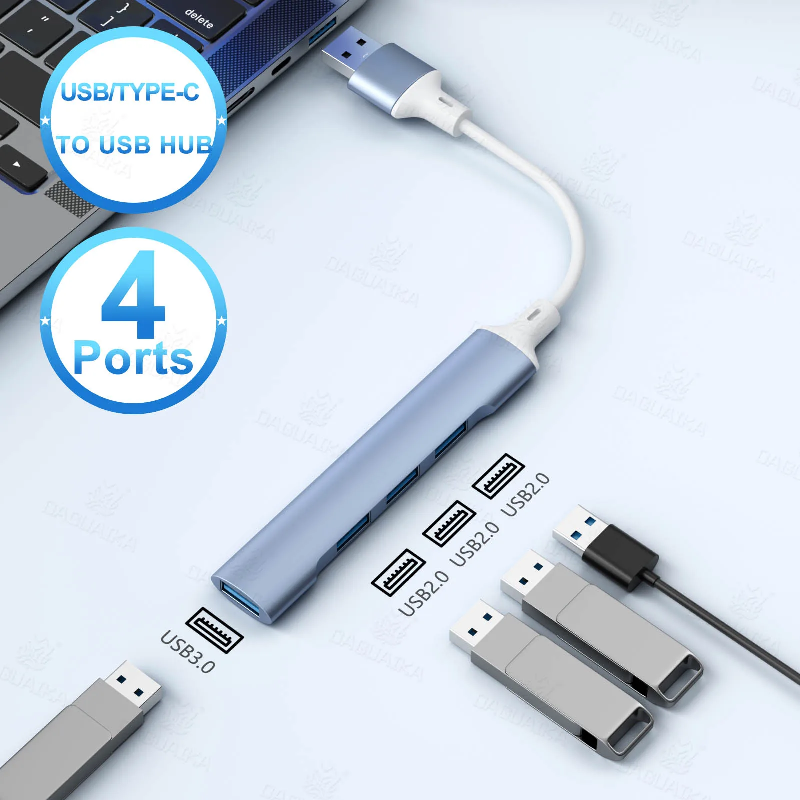 4Port USB 3.0 Hub USB Hub High Speed type c Splitter 5Gbps For PC Computer Acces