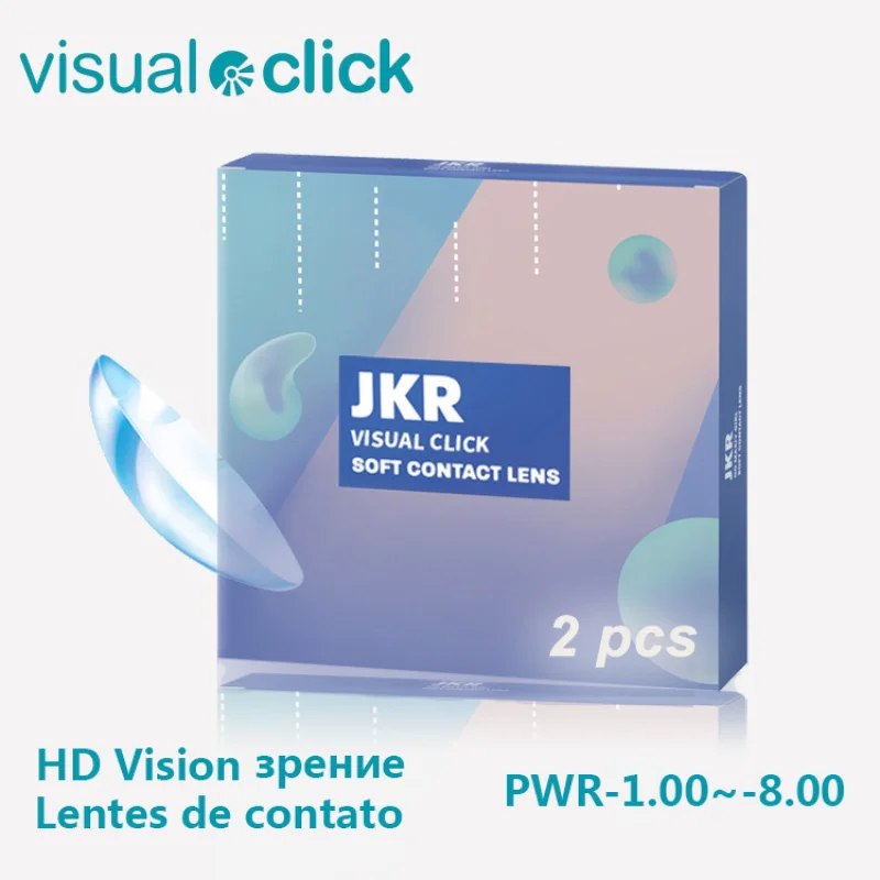 Visual Click -8.00-0 Contact Lens Clear lenses Diopter Vision Correction With De