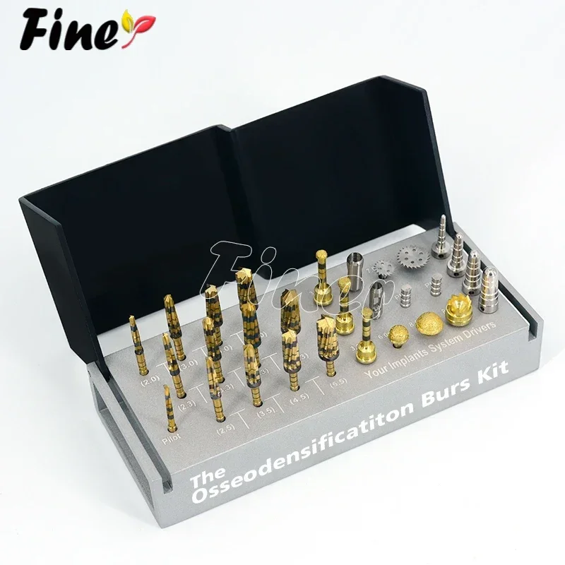 29pcs Osseodensification Burs Kit Dental Implant Drills with Bone Saw Disk Membr