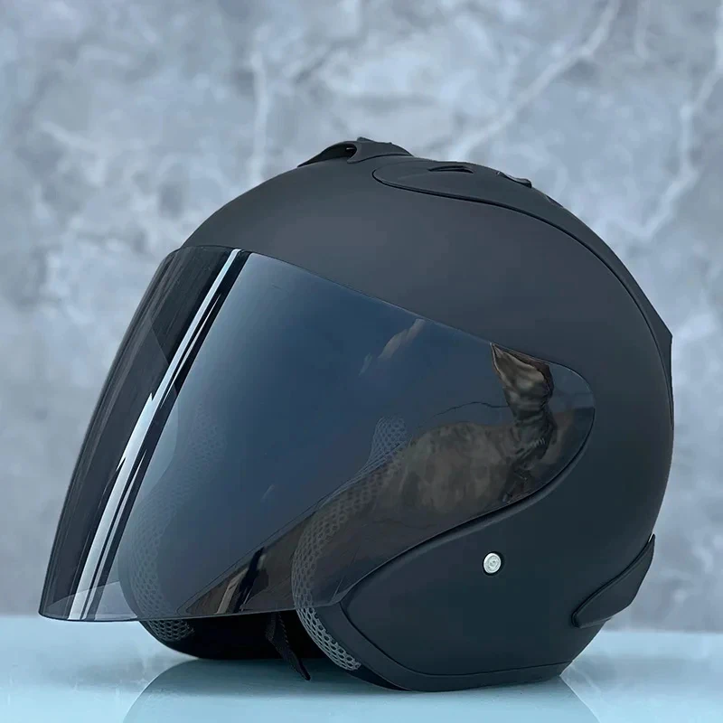 Ram4 Matte Black Half Helmet Men and Women Motorcycle Off-Road Summer Helmet Dow