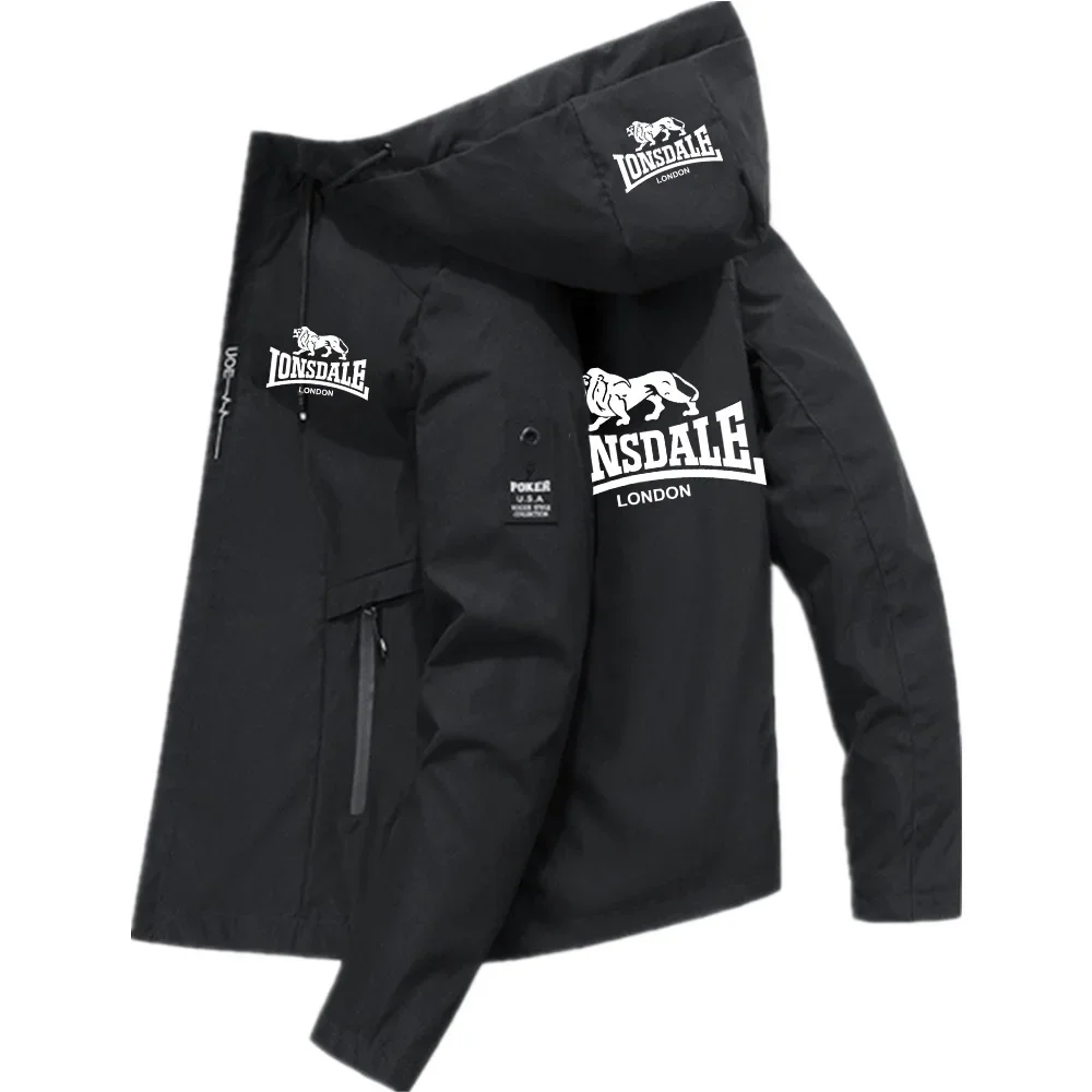 LONSDALE 2024 New Spring Autumn Brand Men's Windproof Zipper Jacket Casual High 