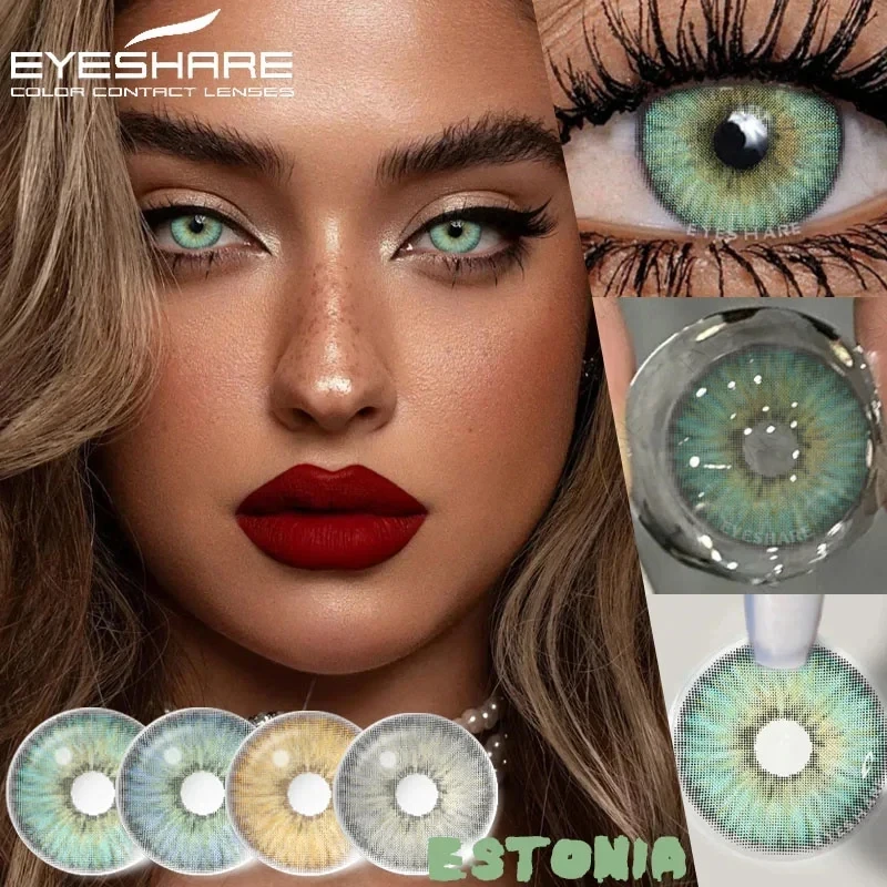 EYESHARE 1 Pair Colorful Contact Lenses for Eyes Fashion Blue Eye Lenses Green L