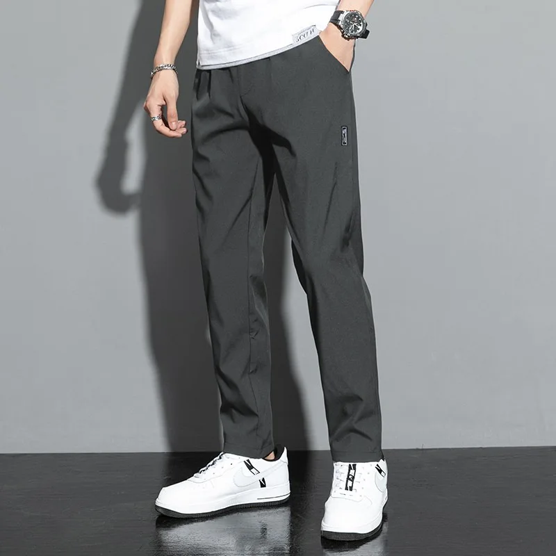 2024 New Korean Men's Golf Slim Fit Pants Ice Silk Breathable Leisure Sports Pan