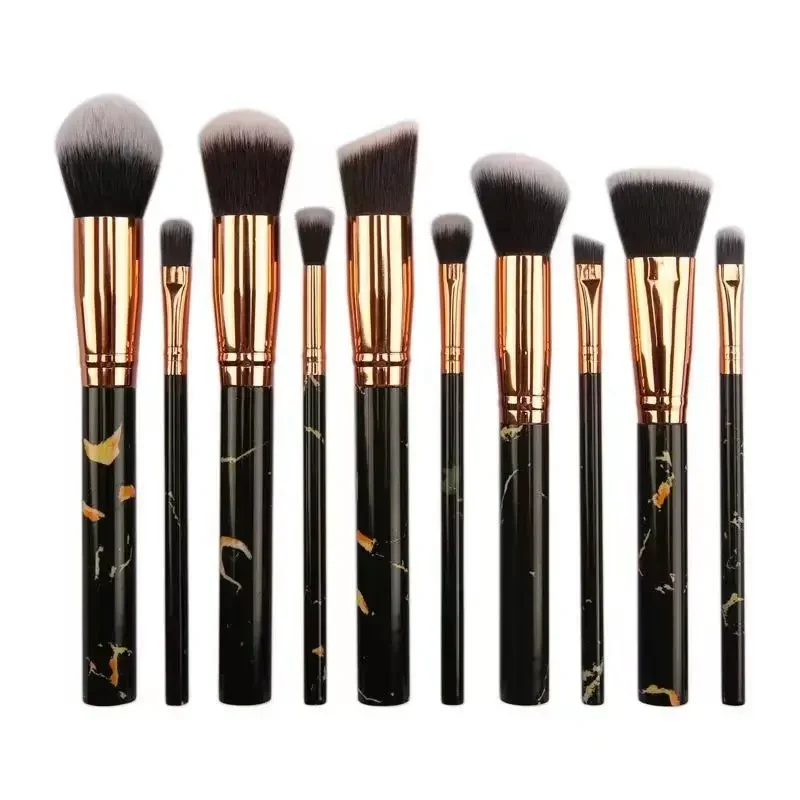 10-piece Large Li Stone Pattern Makeup Brush Set 5 Large 5 Small Eyeshadow Lipst