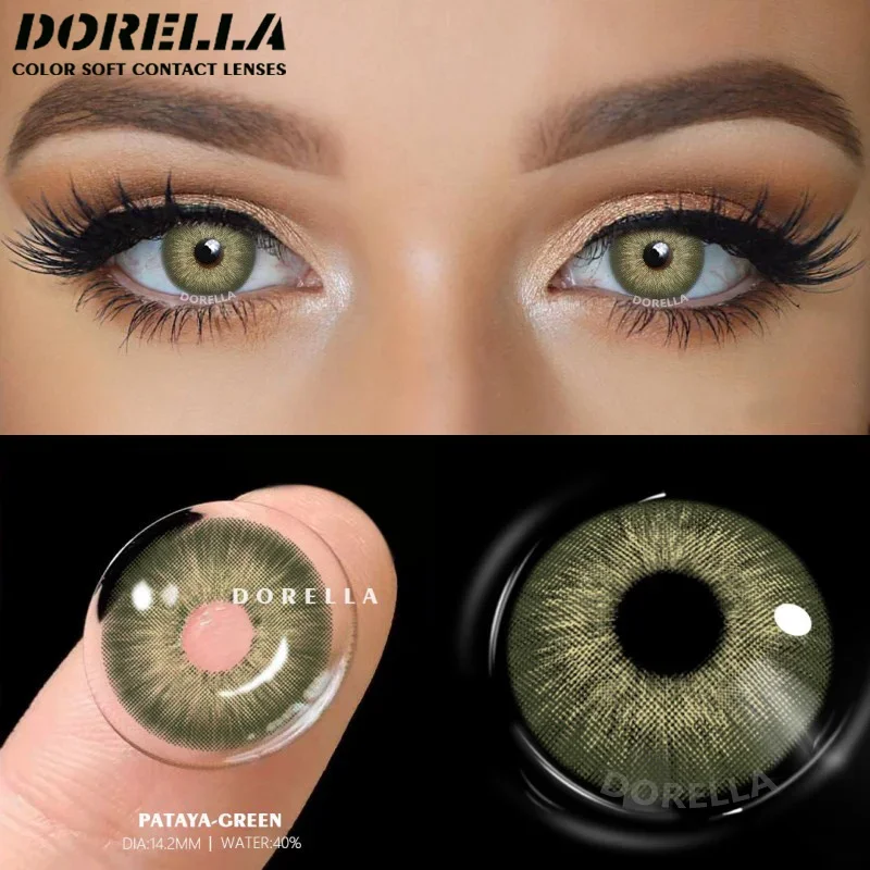 D'ORELLA 1Pair Color Contact Lenses for Eyes Natural Look Brown Lenses Gray Lens