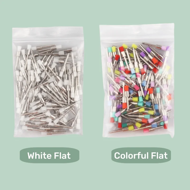 100Pcs Dental Prophy Brush, Flat Type Nylon Polishing Brushes, Disposable Oral C