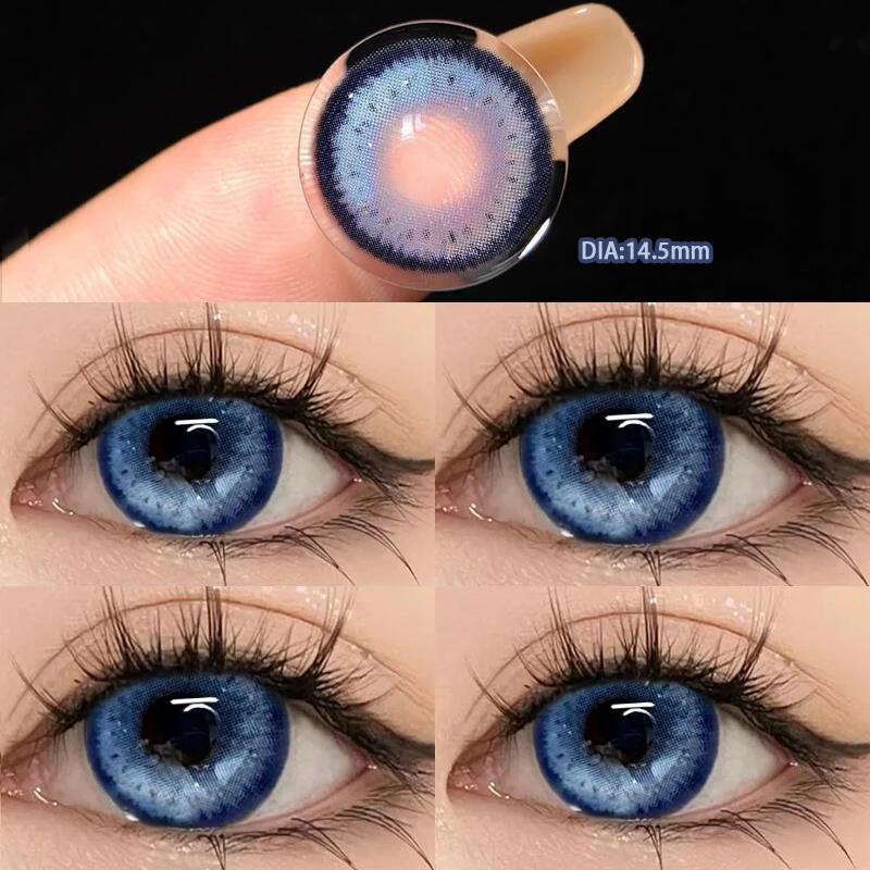 2pcs Yearly Myopia Eyes Colored Lenses with Diopter Beautiful Pupil Natural Cont