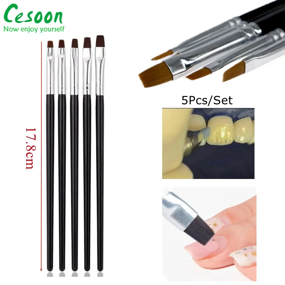 5X Dental Resin Brush Pens Porcelain Teeth Shaping Nylon Dentistry Adhesive Comp