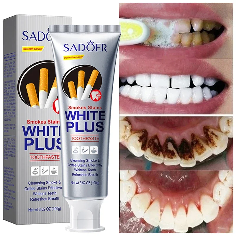 Teeth Whitening Toothpaste Fast Remove Smoke Coffee Tea Stains Cleaning Oral Hyg