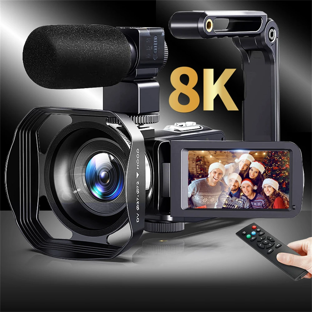 8K Video Camera 3 Inch LCD Touch Screen 60FPS/64MP 18x Digital Zoom Camera Recor