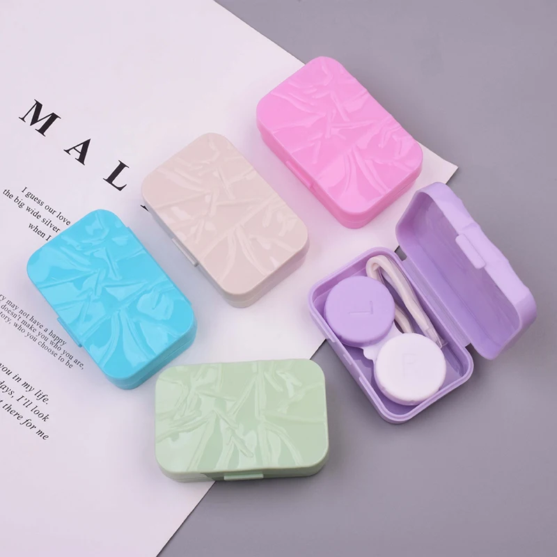 Portable Colorful Contact Lens Case Set, Small Immersion Storage Kit, Mini Conta