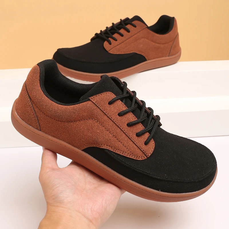 Fujeak Casual Wide Barefoot Shoes Non-slip Trail Running Shoe for Mens Fashion P