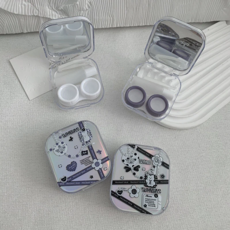1 Set Contact Lens Storage Case Portable Mini Contact Lens Box Beauty Pupil Cont