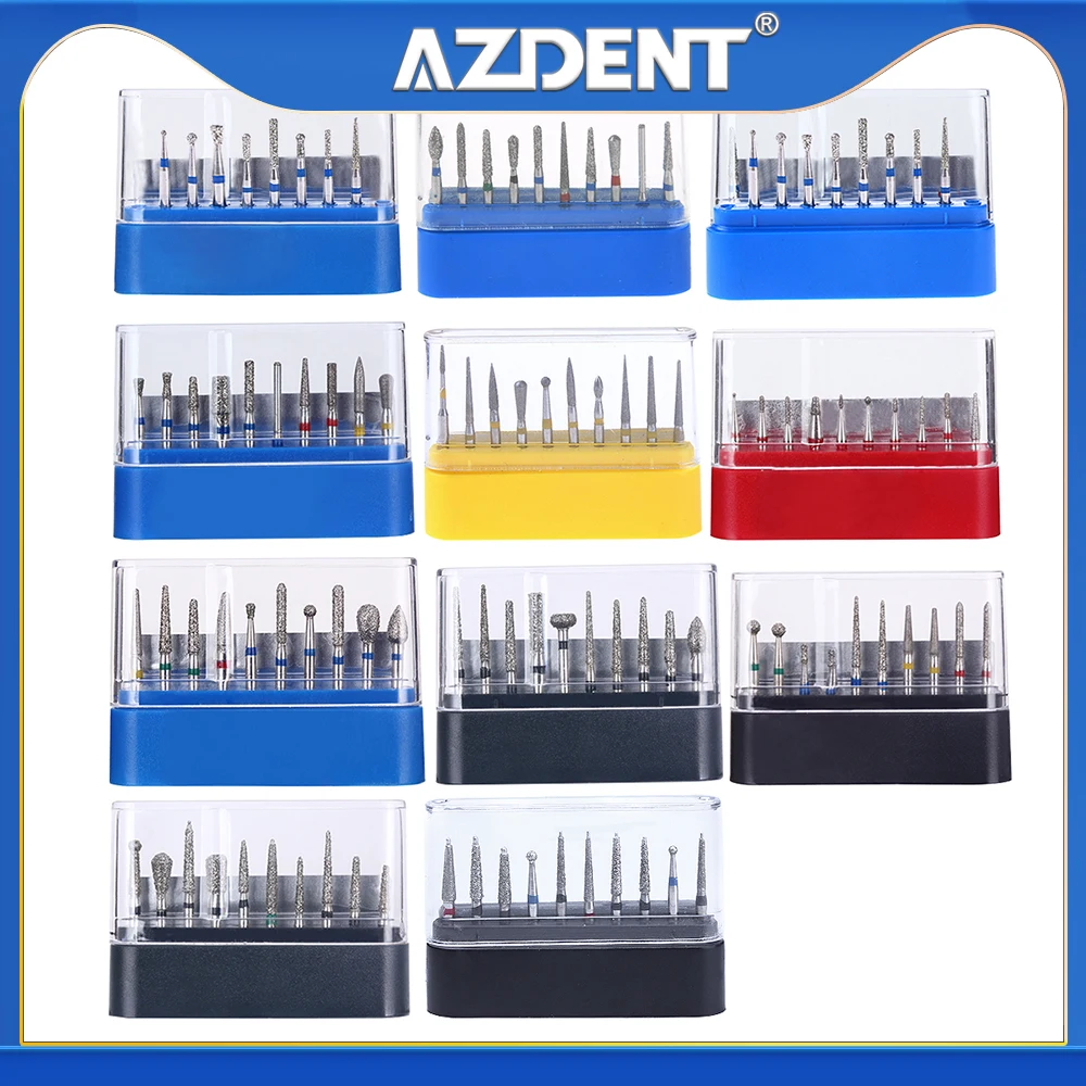 1BOX Azdent DENTAL Diamond Bur Kit With Storage Box Various Functions Optional F