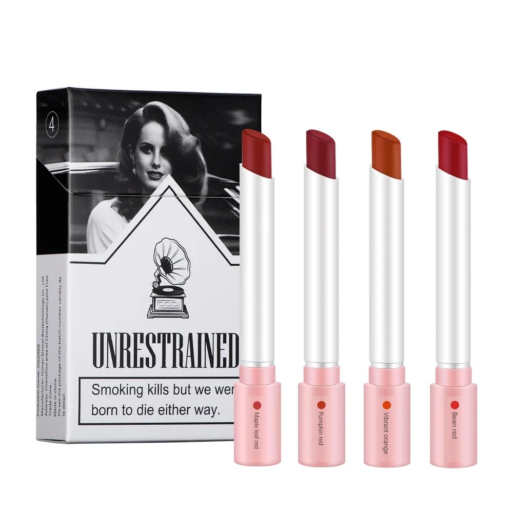 4 Colors Makeup Lipstick Cosmetics Lipstick Set Lip Tint Lip Gloss Waterproof Ma