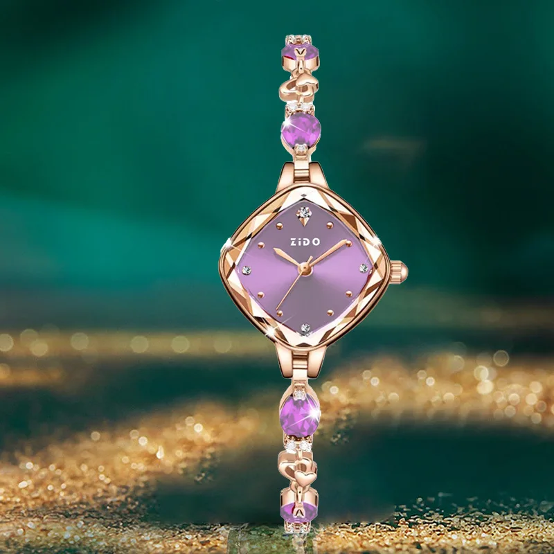 UTHAI Women Watch Brand Red High Beauty Luxury Crystal Diamond Metal Bracelet Wa