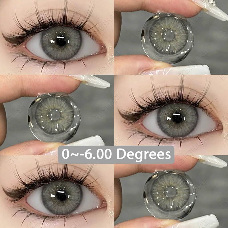 AMARA 1 Pair 0~-6.00 degree Myopia Lenses Colored Contact Lenses with Prescripti