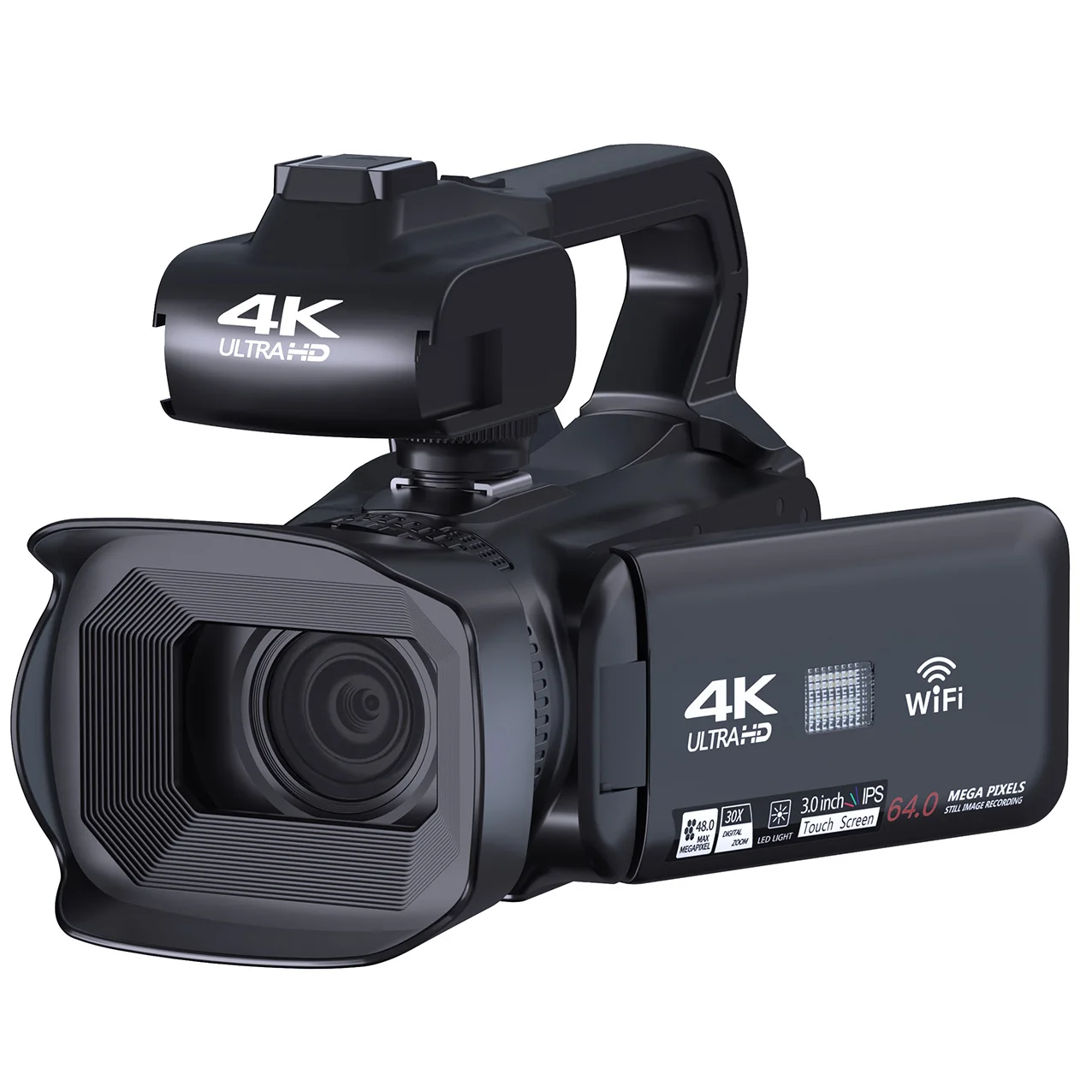 Professional Video Camcorder 4K Auto Focus Vlogging Camera for YouTube 64MP 60FP