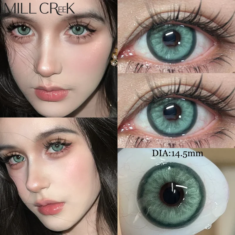 MILL CREEK 1 Pair Colored Contact Lenses for Eyes Cosmetic Brown Lenses Green Le