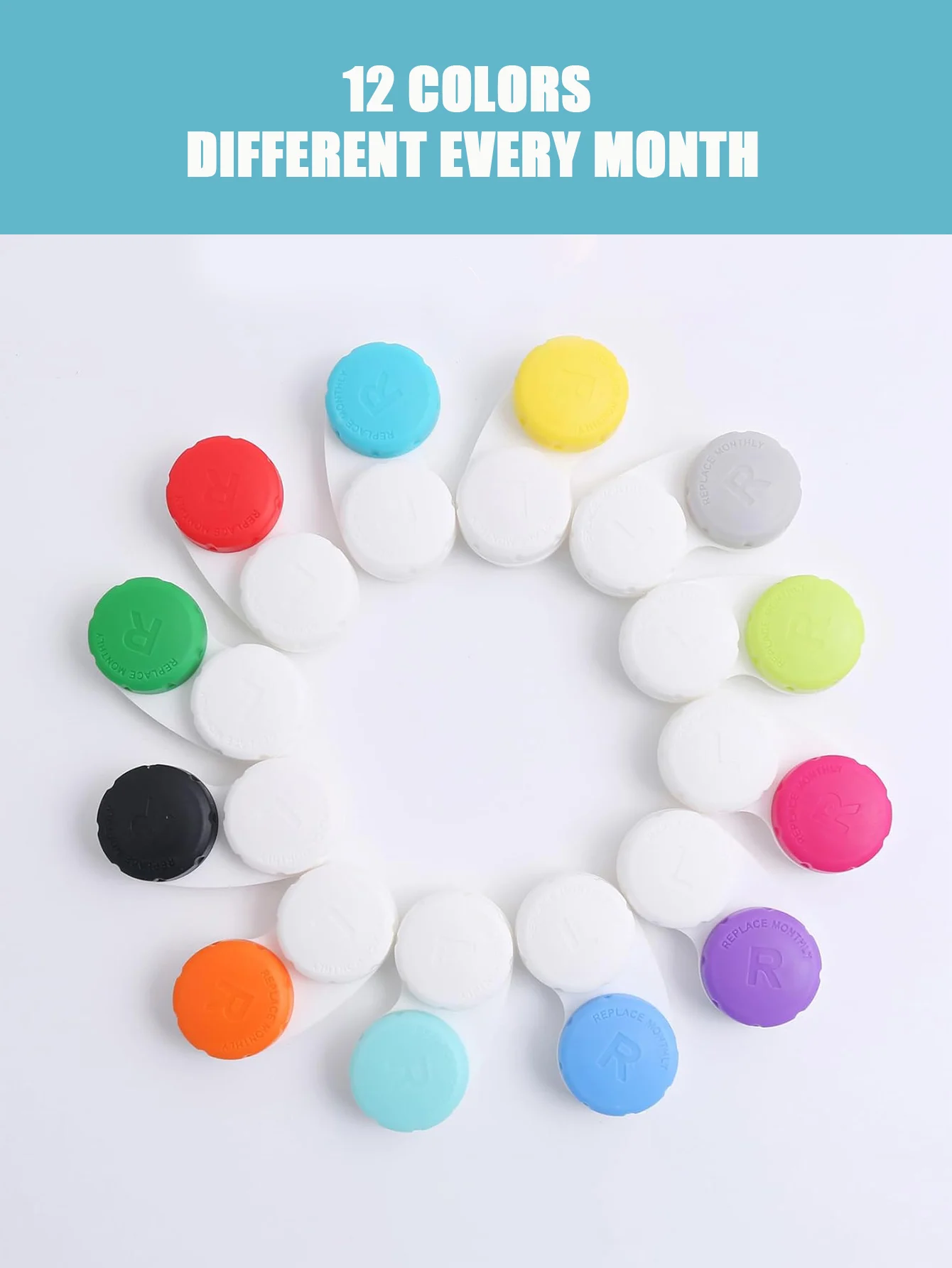 Travel Portable Solid color square Contact lenses case,Lens Cap lenses holderSto