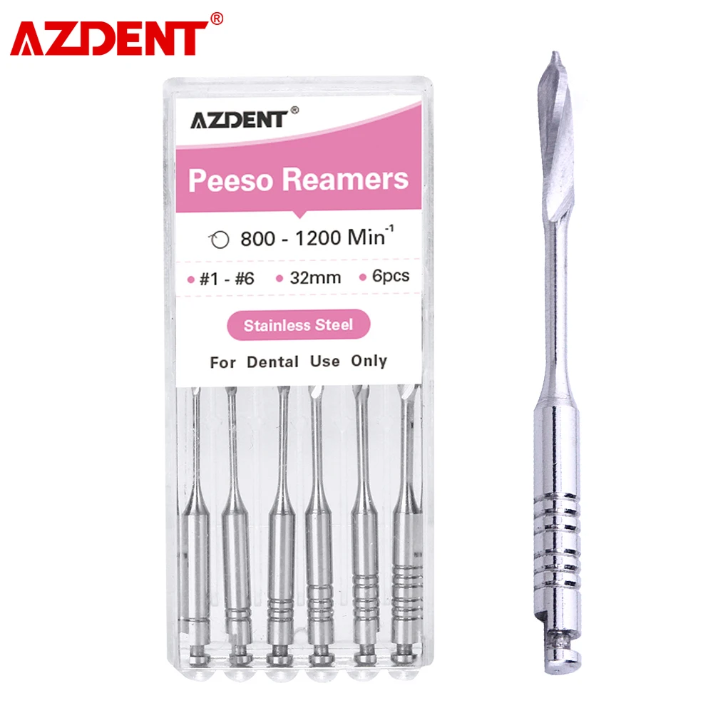 6Pcs/Box AZDENT Dental Endodontic Peeso Reamers Endo Files Gates Glidden Drill 3