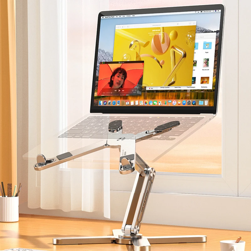 Foldable Laptop Stand 360°Rotation Notebook Table Aluminum Alloy Holder Portable