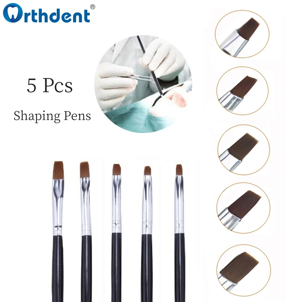 5 Pcs Dental Resin Brush Pens Dentistry Shaping For Adhesive Porcelain Teeth Com