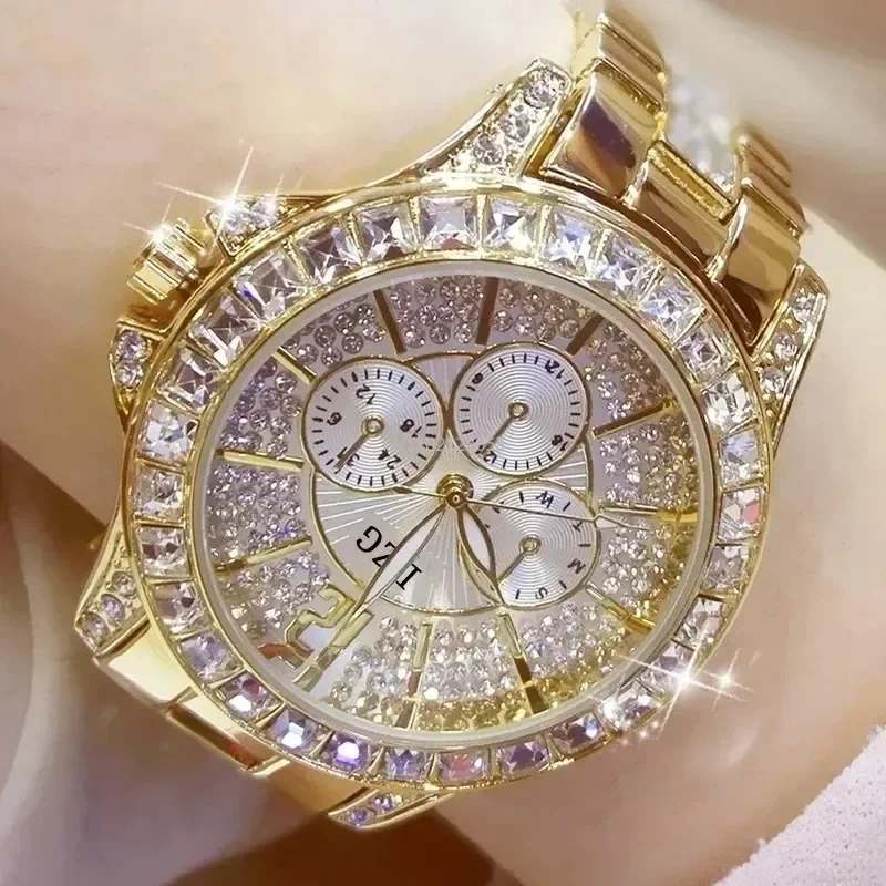 Diamond Women Watches Gold Watch Ladies Wrist Watches Luxury Brand Rhinestone Wo
