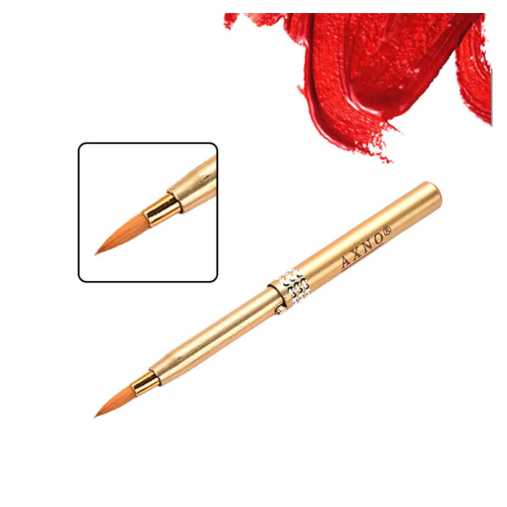 Single-Head Gloss Lip Brush Portable Retractable Lipstick Brush with Lid High Qu