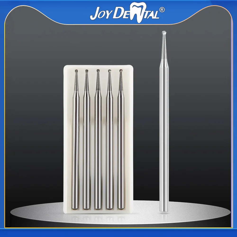 1Box JOY DENTAL Carbide Bur Drill Round Type HP2/3/4/8 Fit for Straight Handpiec