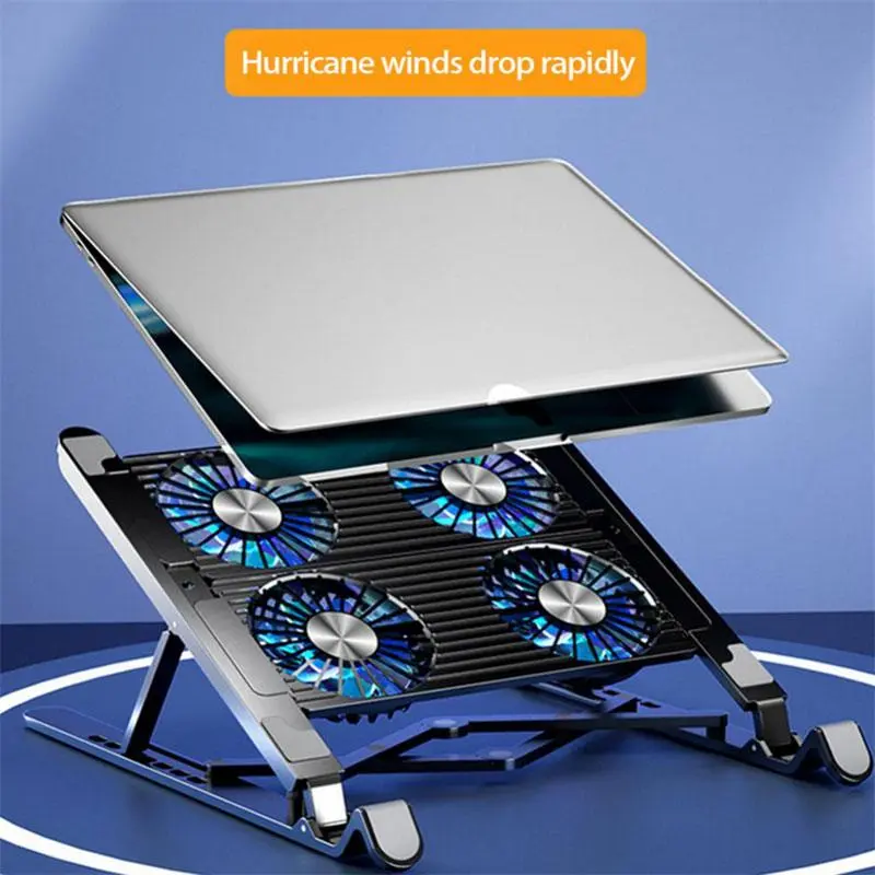 Laptop Desktop Stand Dual Cooling Fans Laptop Cooling Pad Foldable Support Rack 