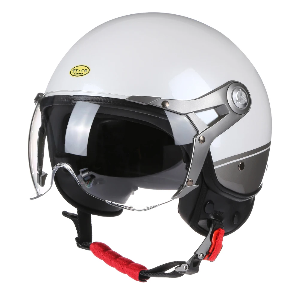 Retro Vintage Motorcycle Helmet Jet Casco Moto 3/4 Half Open Face Helmet Rider C