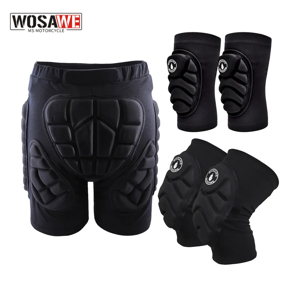WOSAWE Padded Motorcycle Shorts Outdoor Sports Skiing Shorts Hip Pad Protector A