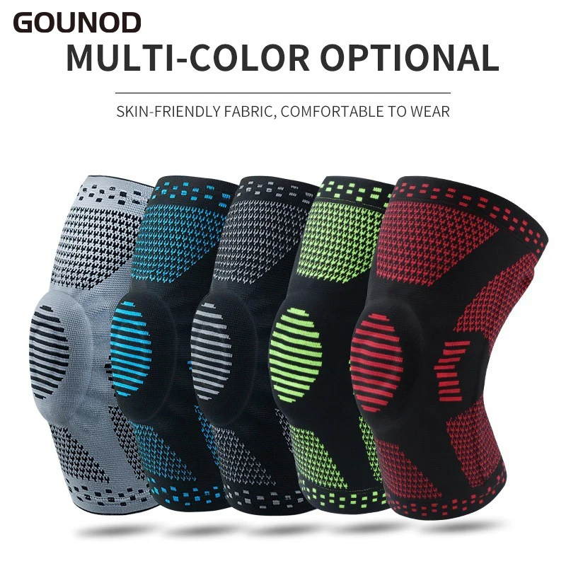 Sports Knee Pads Silicone Knitted Outdoor Basketball Protective Meniscus Leg Cov