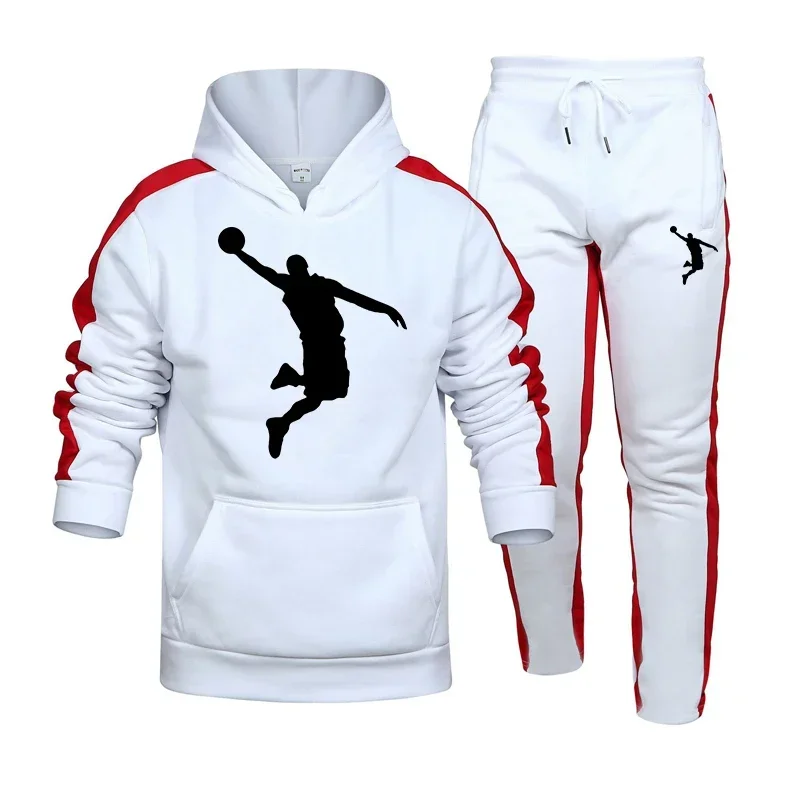 Jogging Mens Tracksuit Printing Daily Casual Hooded Sweatshirt Suit Gym Sports T