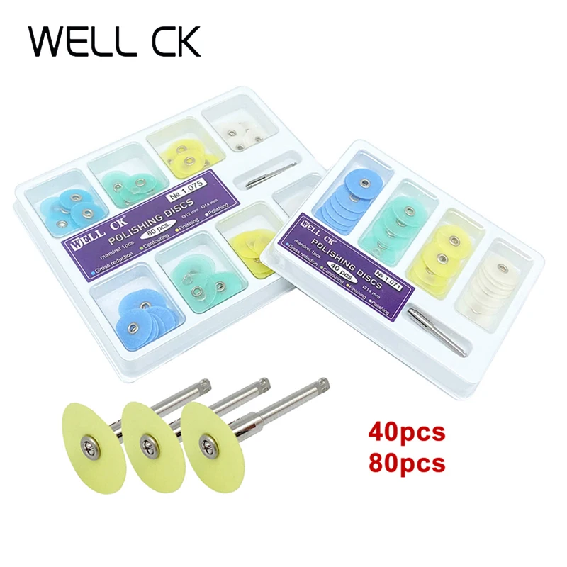 WELL CK 40/80Pcs Dental Polishing Discs Gross Reduction Contouring Mandrel Strip