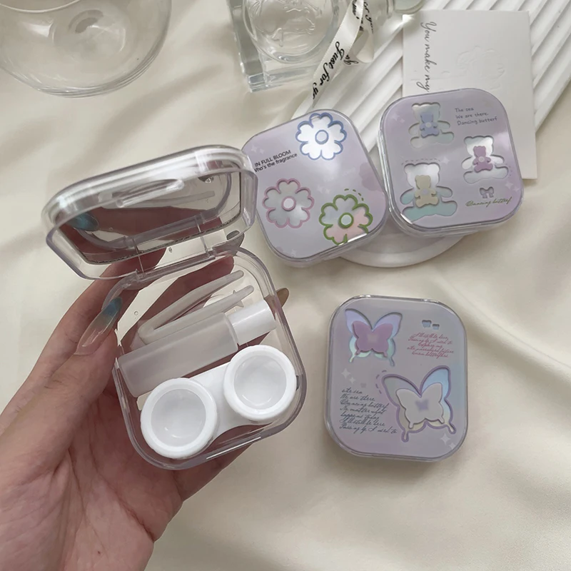Portable Mini Contact Lens Box Applicator Removal Tool Kit With Mirror Care Box
