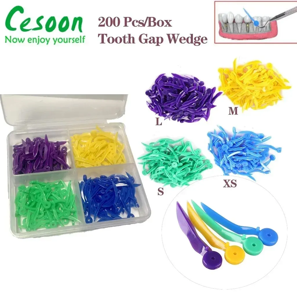 200Pcs/Box Disposable Dental Wedges Tooth Gap Wedge with End Circular Holes Plas