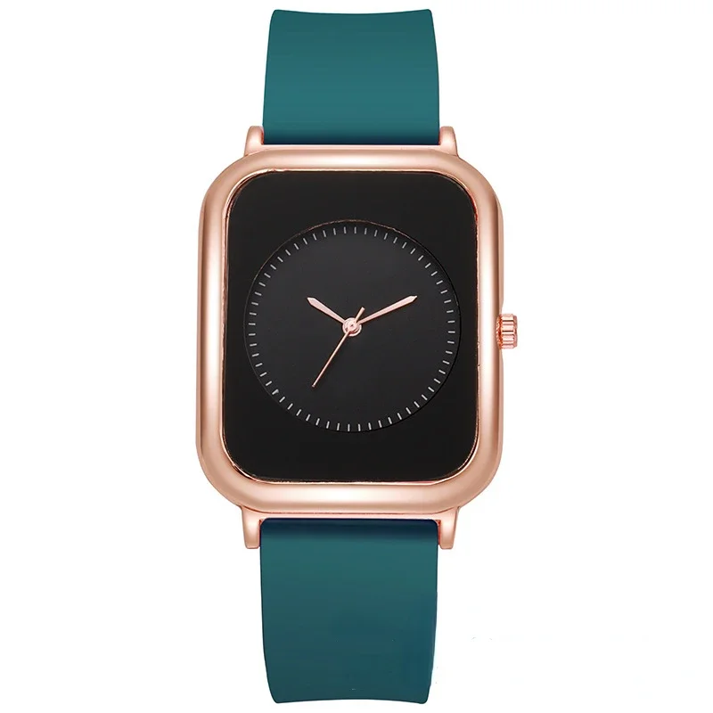 Rectangular Silicone Strap Watch for Women Quartz Solid Color Wristwatches Minim