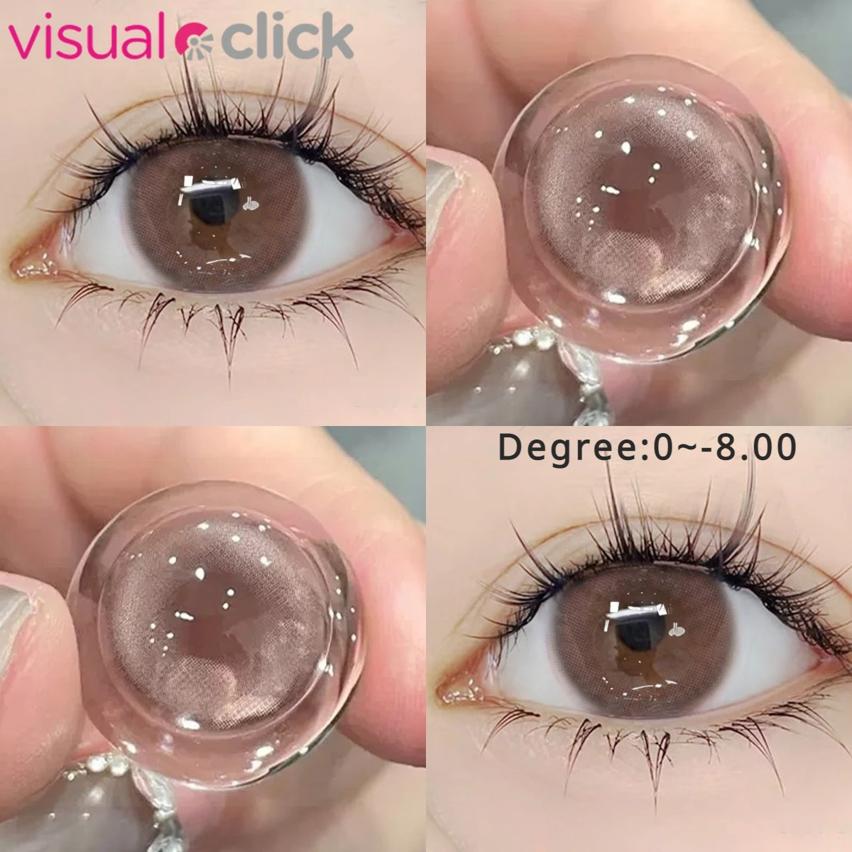 VisualClick 1Pair Myopia Lenses Colored Contact Lenses for Eyes Lenses With Diop