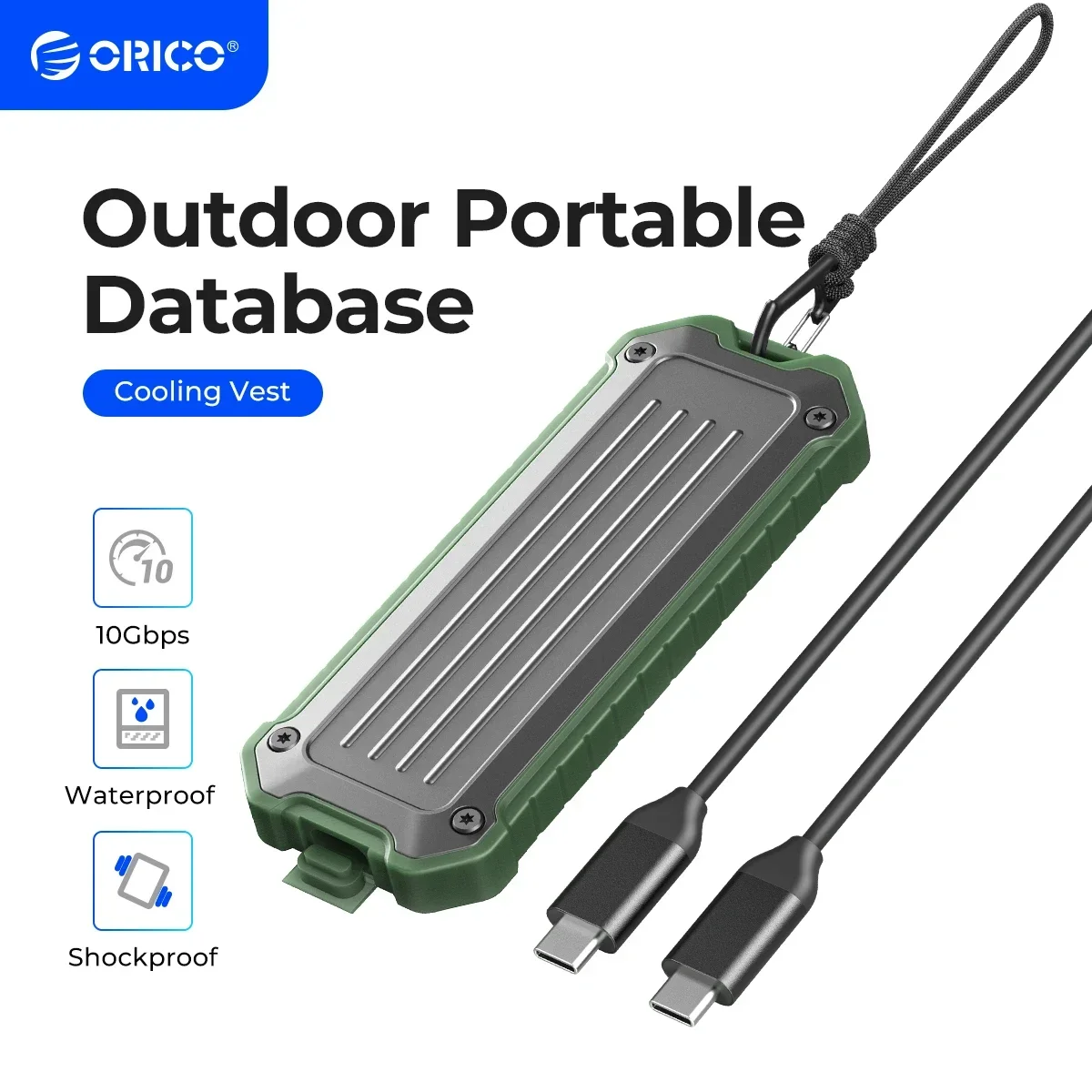 ORICO Portable M.2 NVMe SATA SSD Case Zinc Alloy Waterproof Shockproof Enclosure