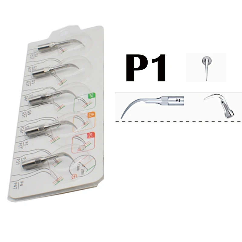 5PCS Dental fit EMS Woodpecker P1 Ultrasonic Scaler Scaling Tips Handpiece