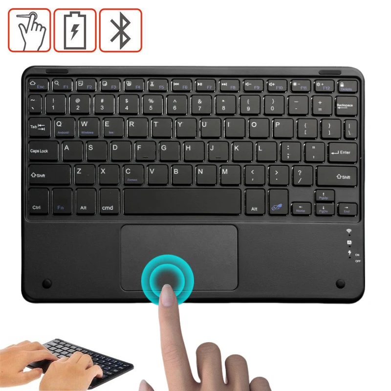 Wireless Keyboard With Touchpad Bluetooth-compatible Keyboard For iOS Android Wi