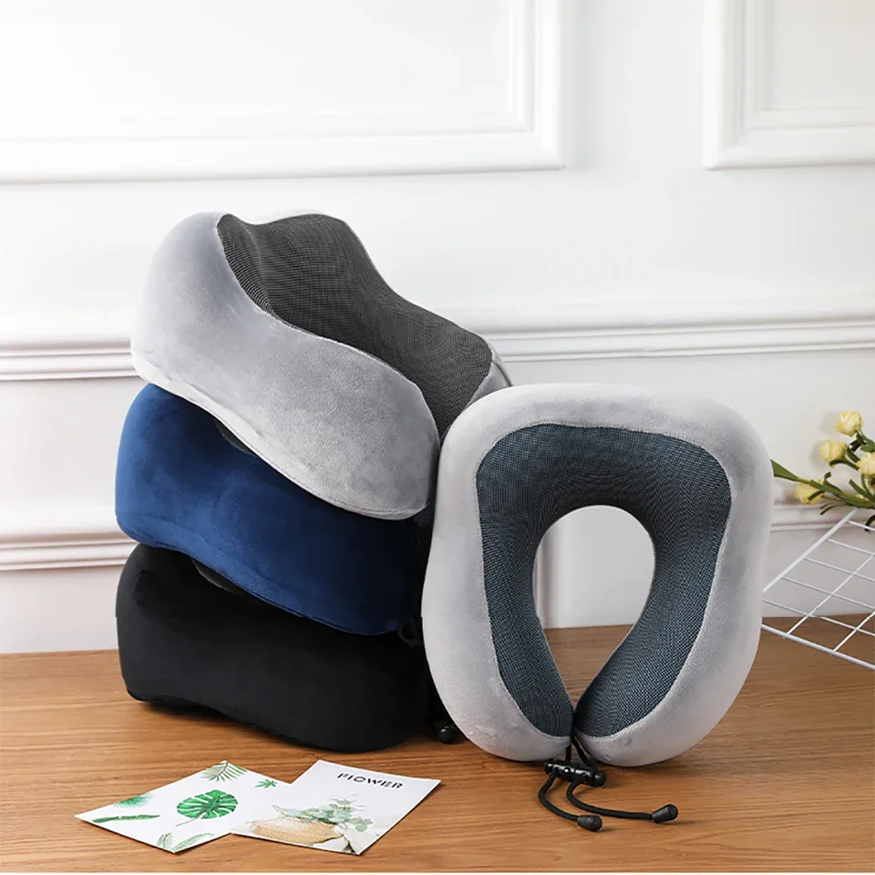 1pc Slow Rebound Travel Pillow, U-shaped Headrest Neck SupportPillow, Nap Pillow