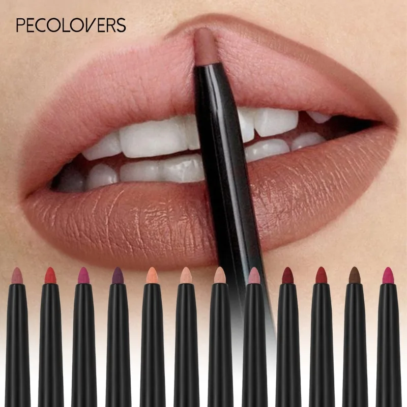 Waterproof Matte Lipliner Pencil Red Contour Tint Lipstick Long Lasting Non-stic