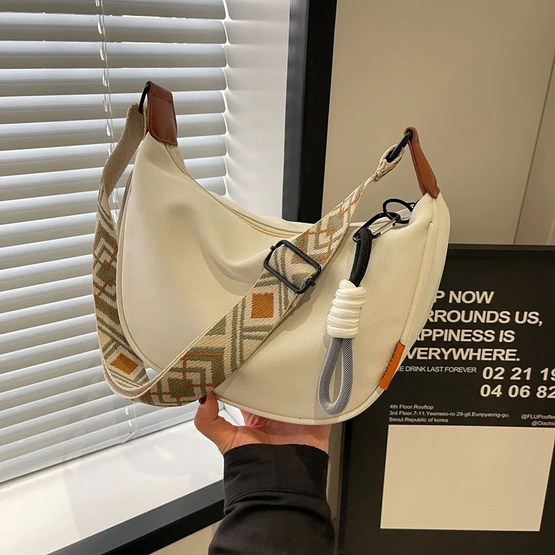 2024 New Fashion Crossbody Bag Simple Wide Shoulder Strap Design Single Shoulder