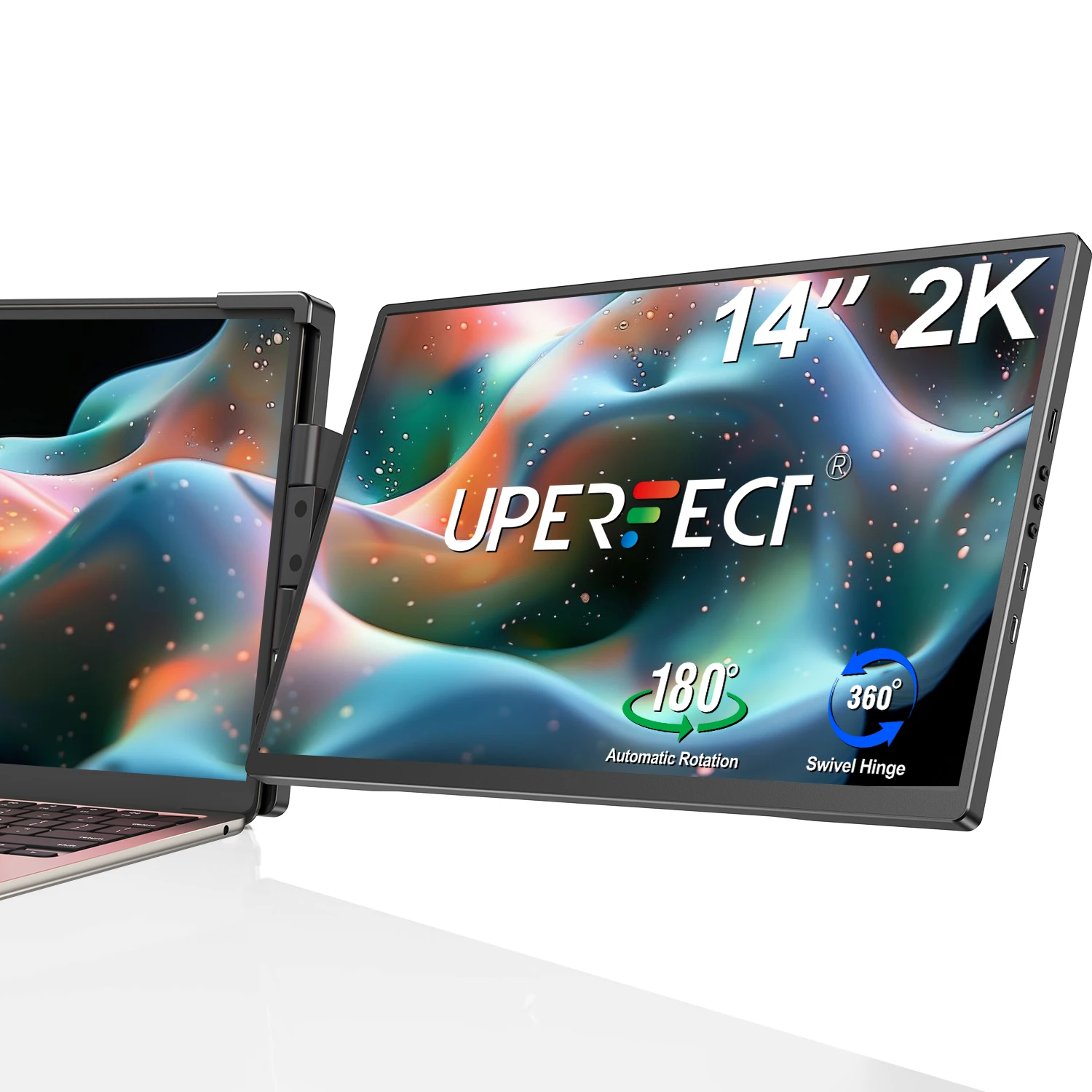 2K 14 Inch Laptop Monitor Extender USB C HDMI Portable Travel Display For PC Mac