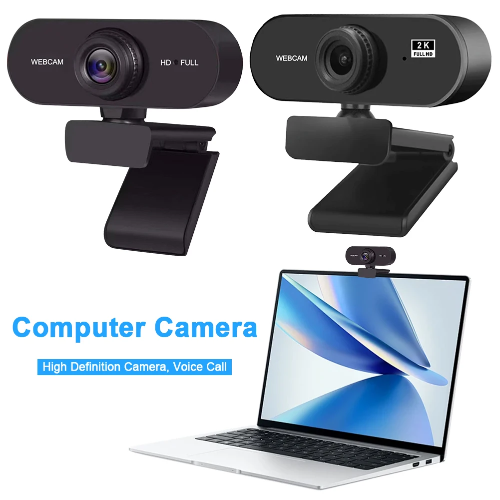 USB HD 1080P/2K Webcam Plug and Play with Microphone Computer Web Camera Autofoc