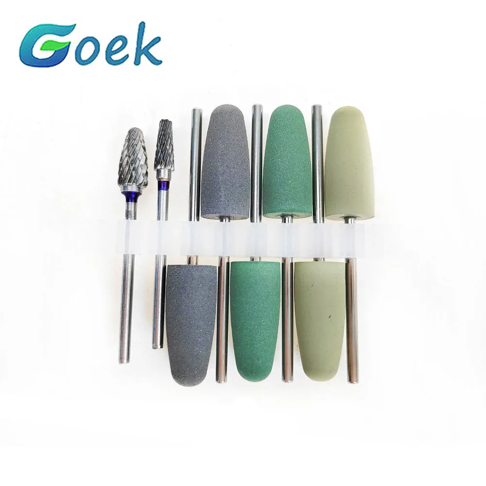 8pcs /Set Dental Acrylic Polishing Kit Tungsten Steel /Silicone Grinding Heads D