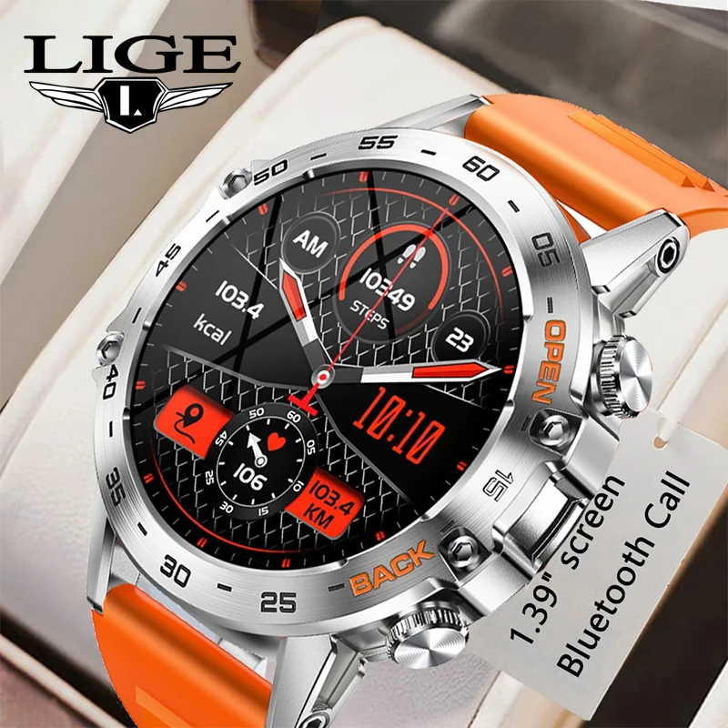 LIGE New1.39" Bluetooth Call Smart Watch Men Outdoor Sport Fitness Heart Rate He